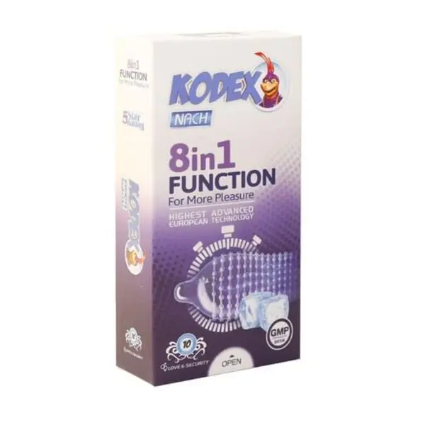 کاندوم ناچ کدکس مدل 8IN1 FUNCTION بسته 10 عددی