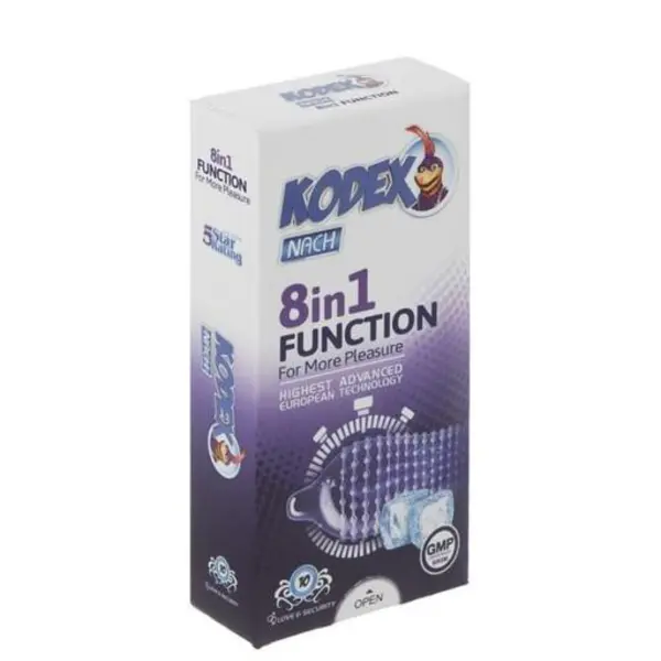 کاندوم ناچ کدکس مدل 8IN1 FUNCTION بسته 10 عددی