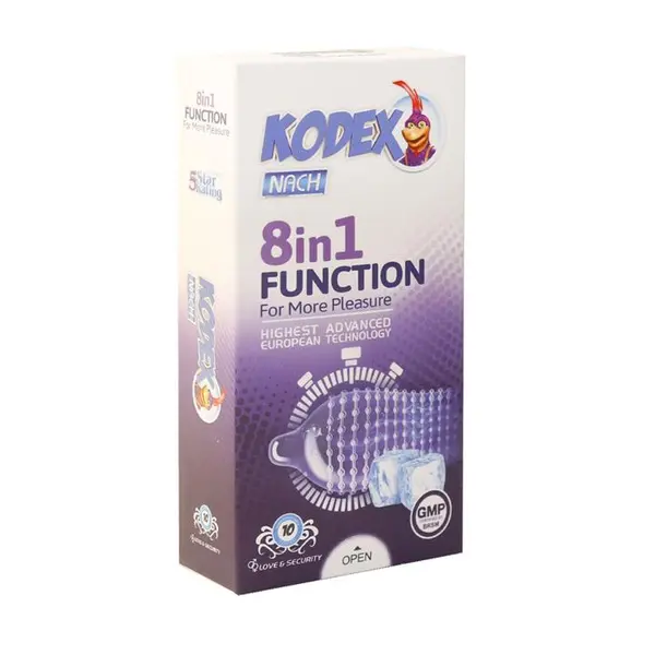 کاندوم ناچ کدکس مدل 8IN1 FUNCTION بسته 10 عددی