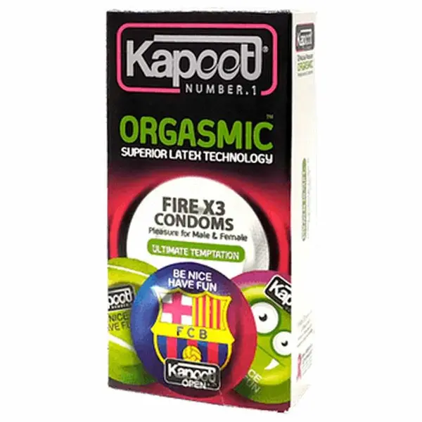 کاندوم خاردار کاپوت مدل Orgasmic ارگاسمیک بسته 12 عددی