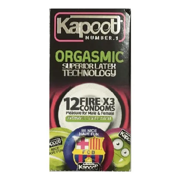 کاندوم خاردار کاپوت مدل Orgasmic ارگاسمیک بسته 12 عددی