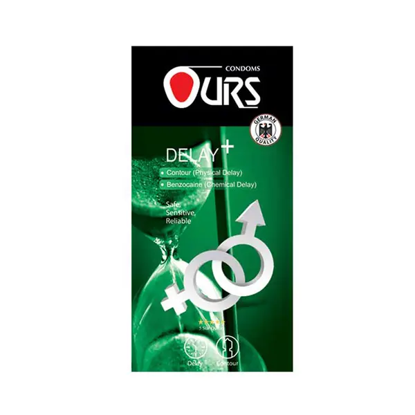 کاندوم تاخیری اورز Ours Delay Plus بسته 12 عددی