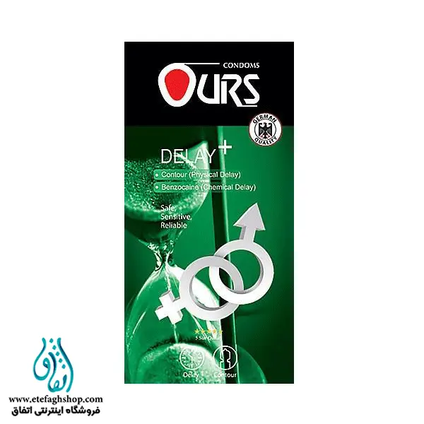 کاندوم تاخیری اورز Ours Delay Plus بسته 12 عددی