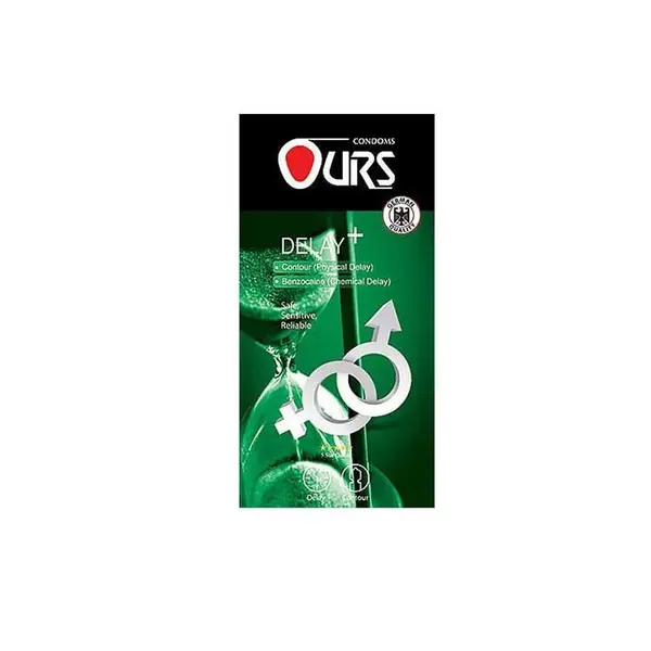 کاندوم تاخیری اورز Ours Delay Plus بسته 12 عددی