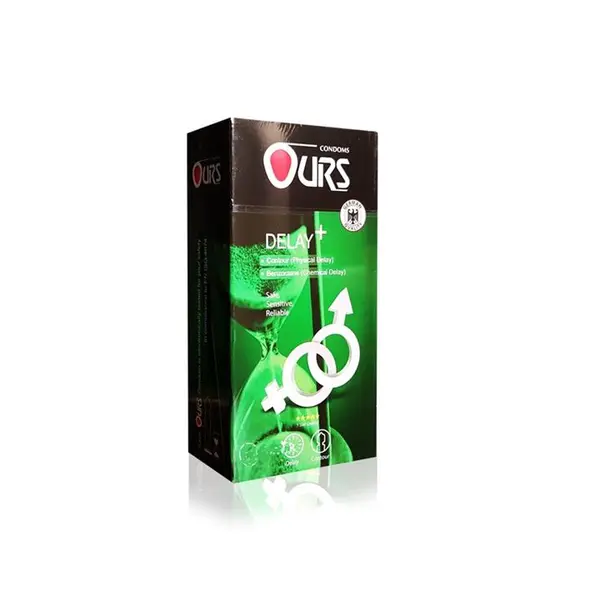 کاندوم تاخیری اورز Ours Delay Plus بسته 12 عددی