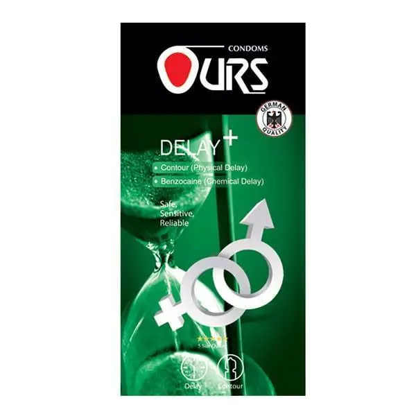 کاندوم تاخیری اورز Ours Delay Plus بسته 12 عددی