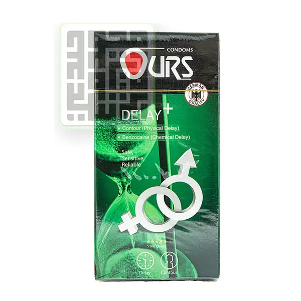 کاندوم تاخیری اورز Ours Delay Plus بسته 12 عددی