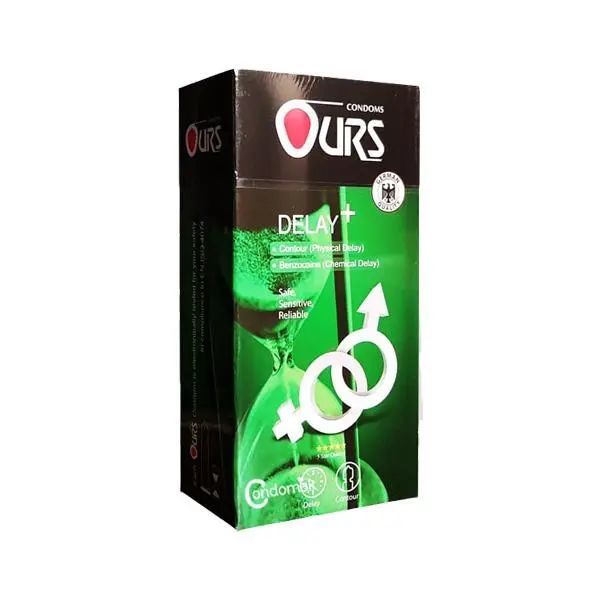 کاندوم تاخیری اورز Ours Delay Plus بسته 12 عددی