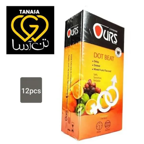کاندوم اورز ours مدل دات بیت dot beat بسته 12 عددی