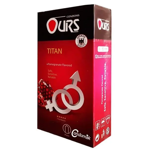 کاندوم انار تنگ کننده Ours titan beat اورز بسته 12 عددی