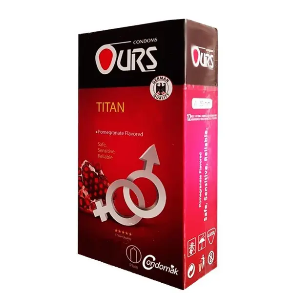 کاندوم انار تنگ کننده Ours titan beat اورز بسته 12 عددی