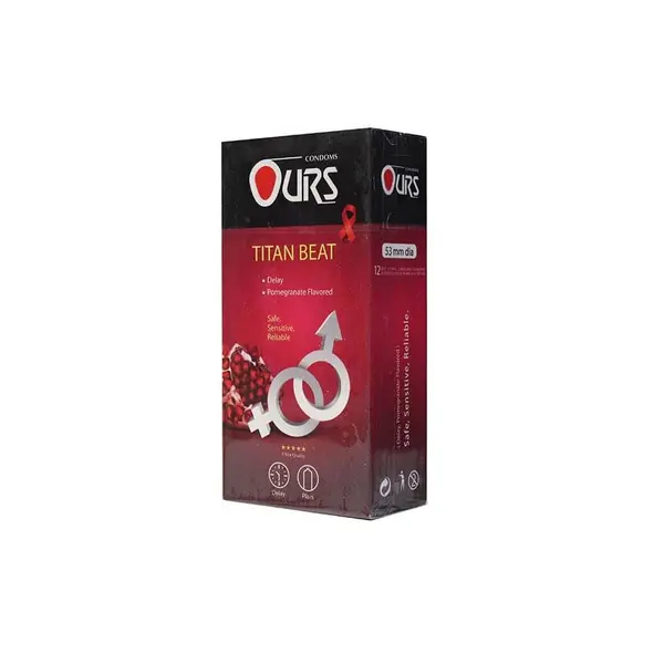 کاندوم انار تنگ کننده Ours titan beat اورز بسته 12 عددی