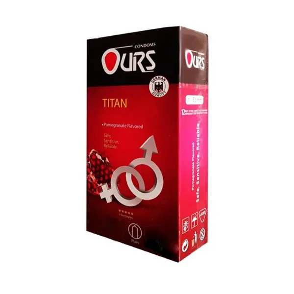 کاندوم انار تنگ کننده Ours titan beat اورز بسته 12 عددی