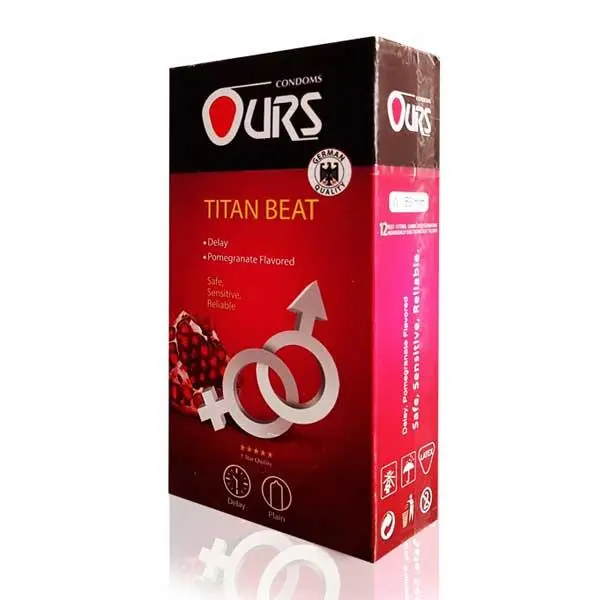 کاندوم انار تنگ کننده Ours titan beat اورز بسته 12 عددی