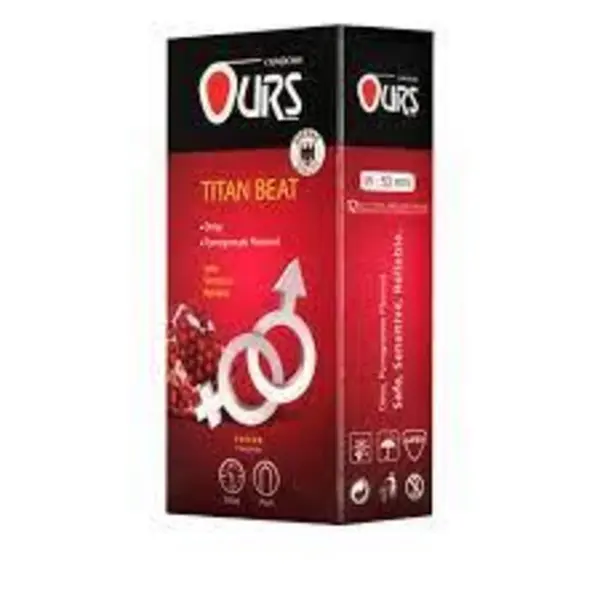 کاندوم انار تنگ کننده Ours titan beat اورز بسته 12 عددی