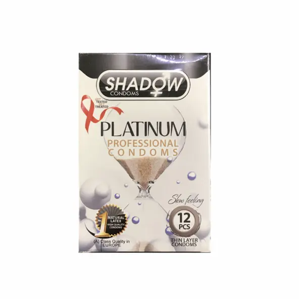 کاندوم شادو مدل Platinum پلاتینیوم بسته 12 عددی