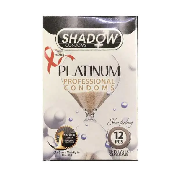 کاندوم شادو مدل Platinum پلاتینیوم بسته 12 عددی
