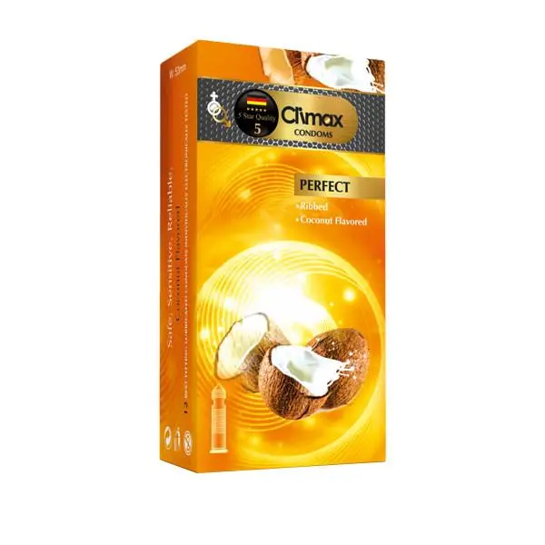کاندوم شیاردار نارگیل کلایمکس مدل Perfect بسته 12 عددی