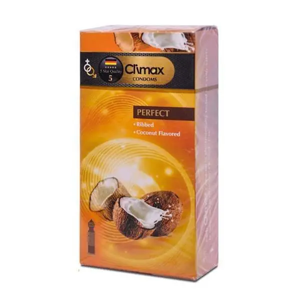 کاندوم شیاردار نارگیل کلایمکس مدل Perfect بسته 12 عددی