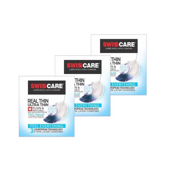 کاندوم سوئیس کر مدل REAL THIN ULTRA THIN بسته 12 عددی