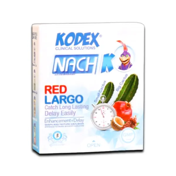 کاندوم کدکس سه تایی مدل رد لارگو Red Largo تعداد 3 عددی