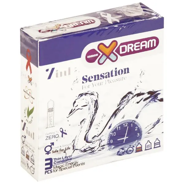 کاندوم ایکس دریم مدل Sensation بسته 3 عددی
