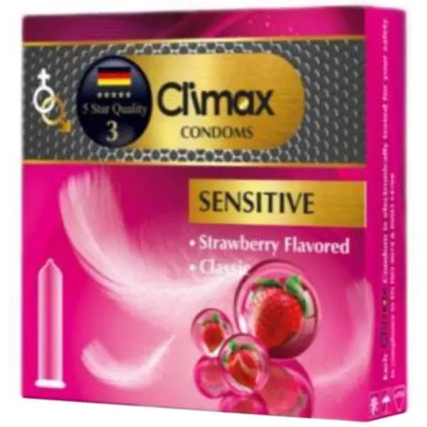 کاندوم کلایمکس مدل Sensitive  بسته 3 عددی