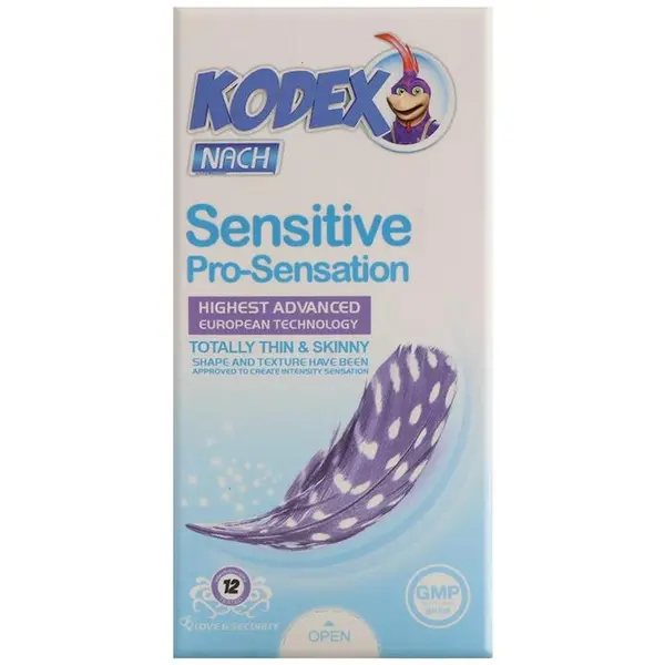 کاندوم حساس و بسیار نازک sensitive pro-sensation کدکس بسته 12 عددی