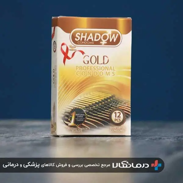 کاندوم شادو طلایی Shadow Golden تاخیری و خاردار بسته 12 عددی