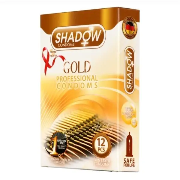 کاندوم شادو SHADOW مدل Gold بسته 12 عددی
