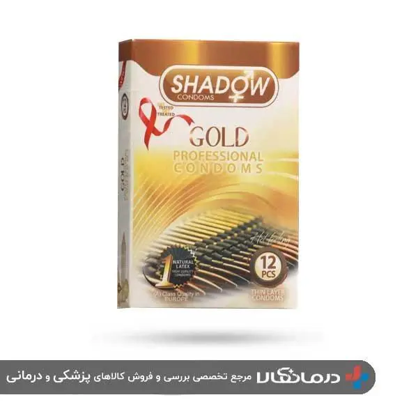 کاندوم شادو طلایی Shadow Golden تاخیری و خاردار بسته 12 عددی