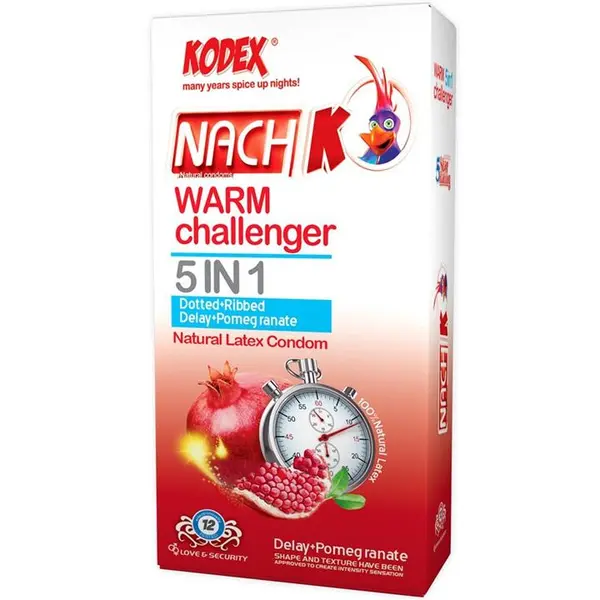 کاندوم کدکس مدل Warm Challenger 5in1 بسته 12 عددی - 6