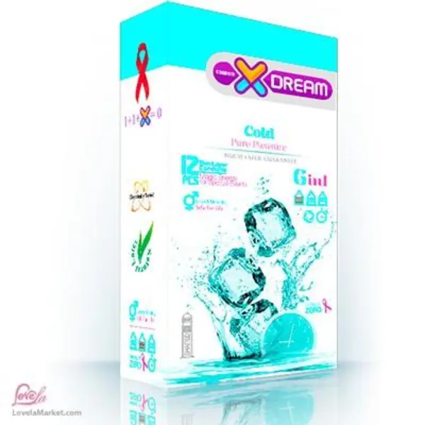 کاندوم ایکس دریم مدل سرد XDREAM COLD   بسته 12 عددی