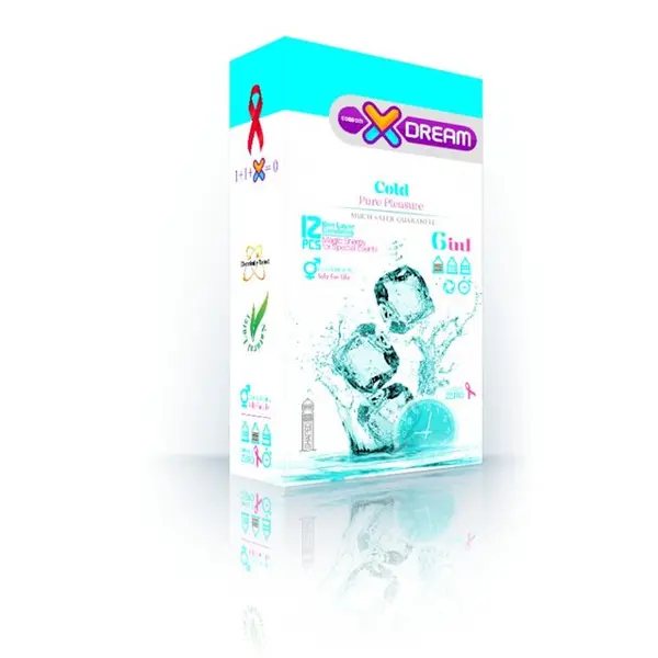 کاندوم ایکس دریم مدل سرد XDREAM COLD   بسته 12 عددی