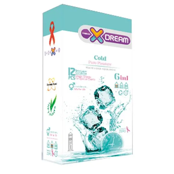 کاندوم ایکس دریم مدل سرد XDREAM COLD   بسته 12 عددی