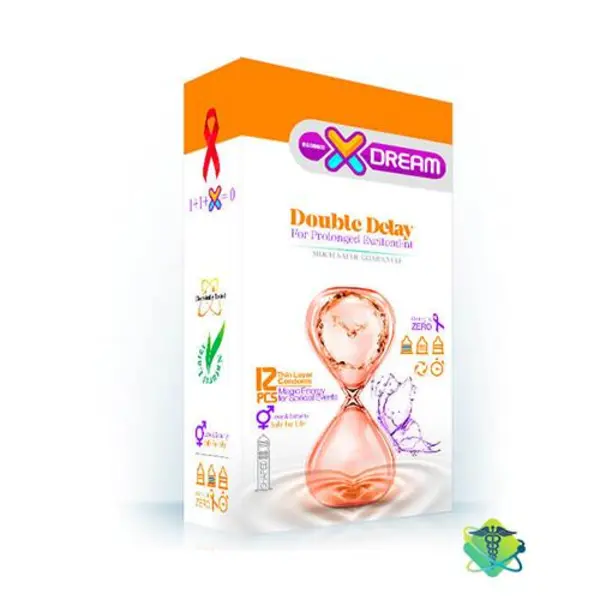 کاندوم ایکس دریم مدل تاخیری مضاعف XDREAM DOUBLE DELAY بسته 12 عددی