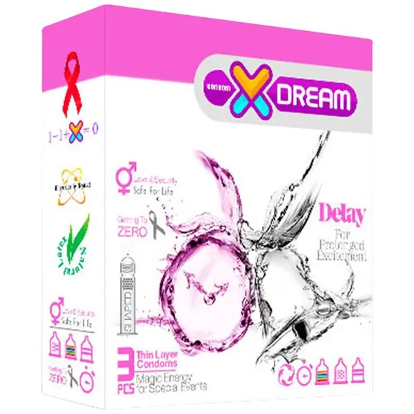 کاندوم ایکس دریم مدل تاخیری مضاعف XDREAM DOUBLE DELAY بسته 3 عددی