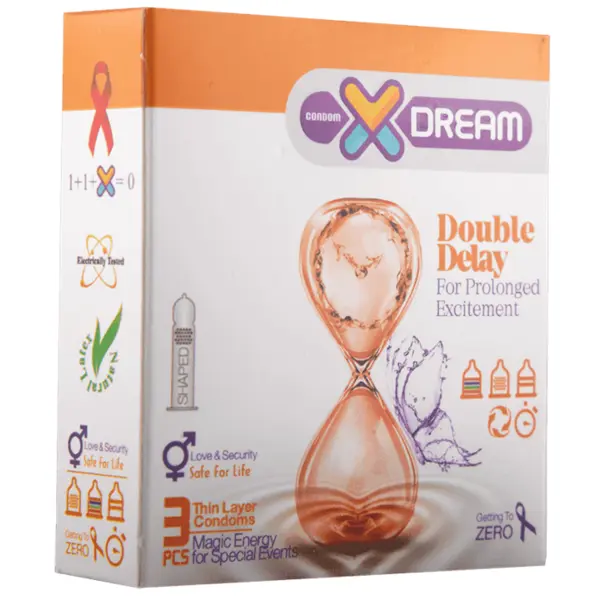 کاندوم ایکس دریم مدل تاخیری مضاعف XDREAM DOUBLE DELAY بسته 3 عددی