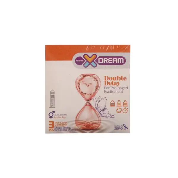 کاندوم ایکس دریم مدل تاخیری مضاعف XDREAM DOUBLE DELAY بسته 3 عددی