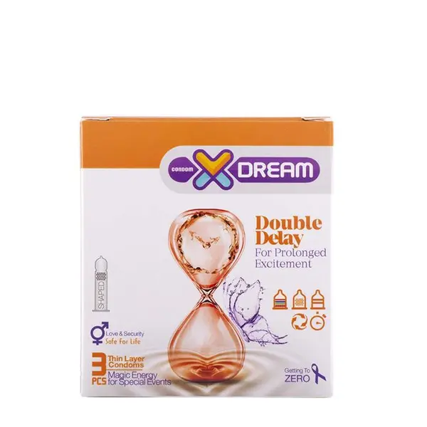 کاندوم ایکس دریم مدل تاخیری مضاعف XDREAM DOUBLE DELAY بسته 3 عددی