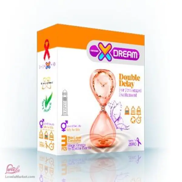 کاندوم ایکس دریم مدل تاخیری مضاعف XDREAM DOUBLE DELAY بسته 3 عددی