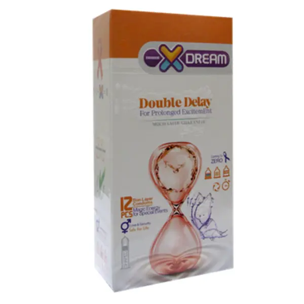 کاندوم ایکس دریم مدل تاخیری مضاعف XDREAM DOUBLE DELAY بسته 12 عددی