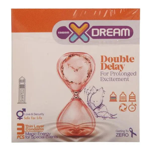 کاندوم ایکس دریم مدل تاخیری مضاعف XDREAM DOUBLE DELAY بسته 3 عددی