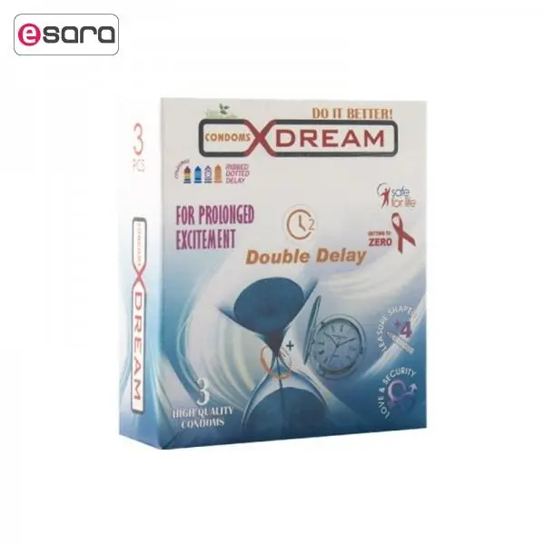 کاندوم ایکس دریم مدل تاخیری مضاعف XDREAM DOUBLE DELAY بسته 3 عددی