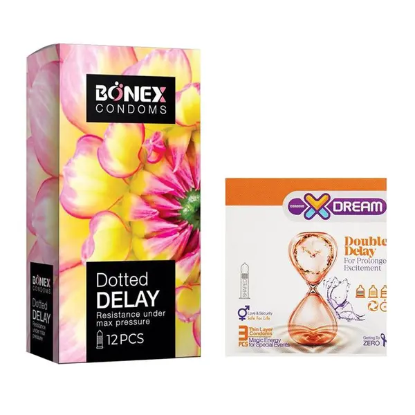 کاندوم ایکس دریم مدل تاخیری مضاعف XDREAM DOUBLE DELAY بسته 3 عددی