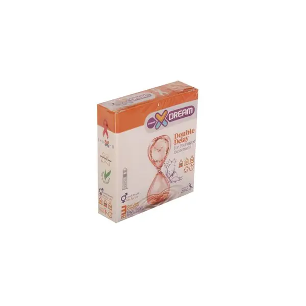 کاندوم ایکس دریم مدل تاخیری مضاعف XDREAM DOUBLE DELAY بسته 3 عددی