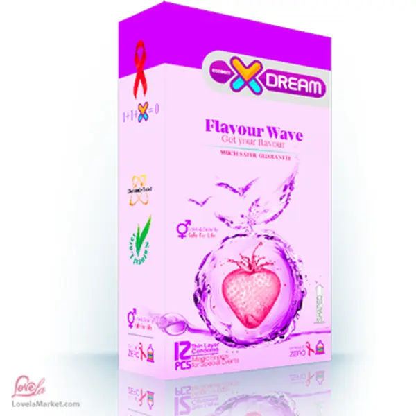 کاندوم ایکس دریم میوه ای Xdream Flavour Wave بسته 12 عددی