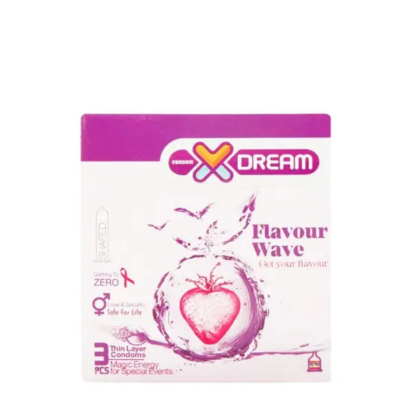 کاندوم ایکس دریم میوه ای Xdream Flavour Wave بسته 3 عددی