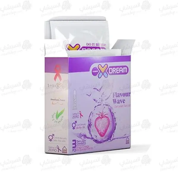 کاندوم ایکس دریم میوه ای Xdream Flavour Wave بسته 3 عددی