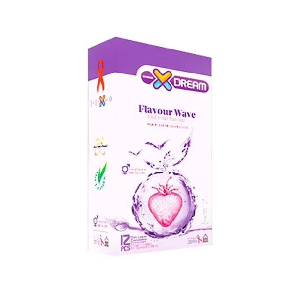 کاندوم ایکس دریم میوه ای Xdream Flavour Wave بسته 12 عددی